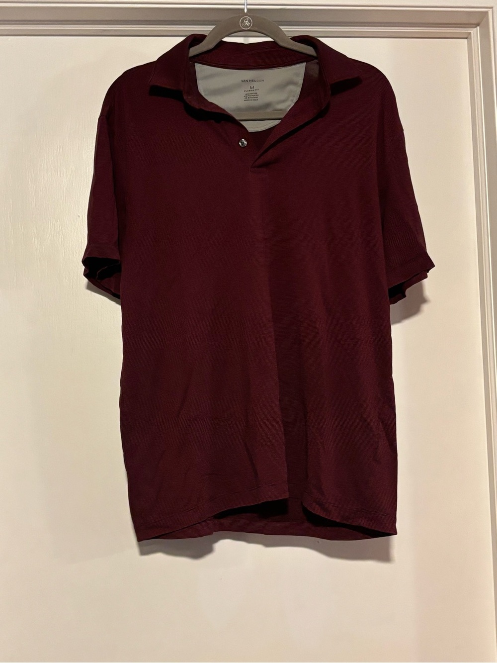 Van Heusen Men's Maroon Short-Sleeve Polo